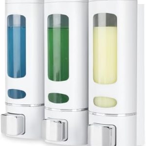Nellyke 3-Chamber Wall-Mounted Shampoo Dispenser ? White