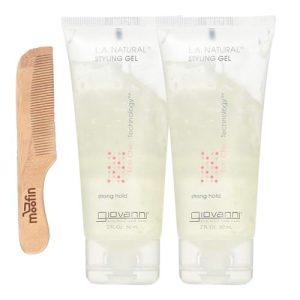 Natural Hair Styling Gel with Comb, Extreme Hold & Shine