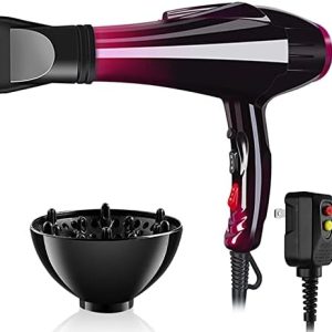 3500W Professional Hair Dryer with Nozzle and Diffuser for Fast Drying and Styling