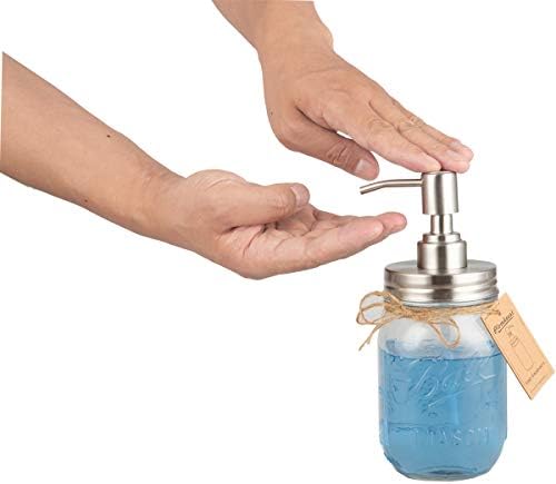 16oz Mason Jar Soap Dispenser with Stainless Steel Pump - Image 4