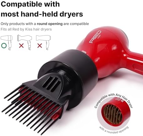 Red by Kiss Universal Detangling Pik for Hair Dryers - Image 4