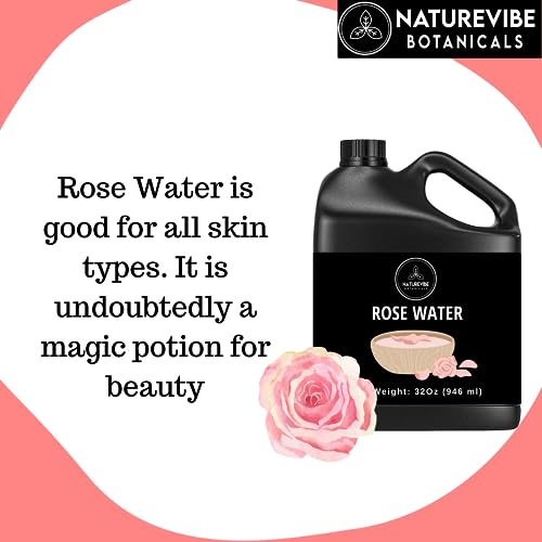 Naturevibe Botanicals 32oz Pure Rose Water for Skin & Hair - Image 3