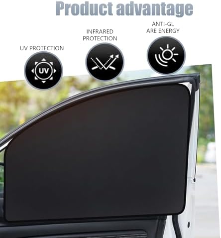 4 PCS Universal Car Side Window Sunshade Set (Silver) - Image 4