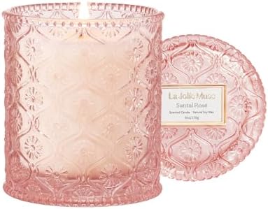 Sandalwood Rose Soy Candle, 6 oz, 40 Hours Burn