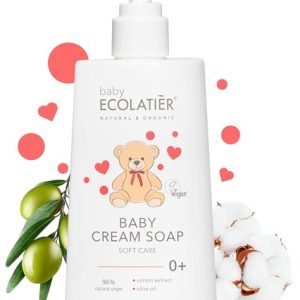 Baby Cream Soap ? 98% Natural, Vegan, Hypoallergenic, 8.5 Fl Oz