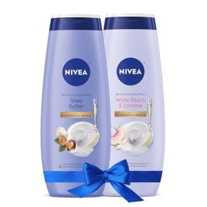 NIVEA Body Wash Set: Shea Butter & White Peach, 20 Fl Oz