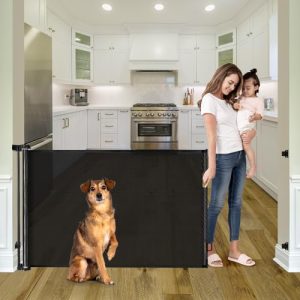 56? Retractable Baby & Pet Gate ? Indoor/Outdoor, Black