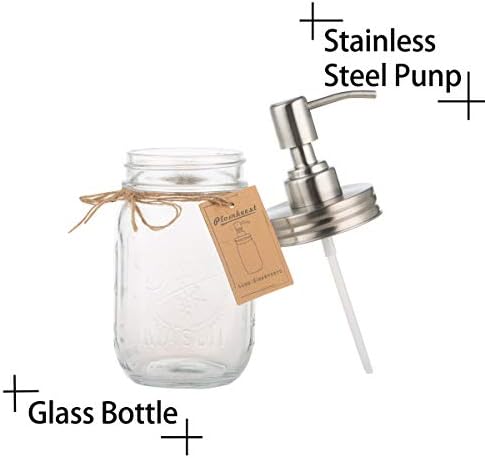 16oz Mason Jar Soap Dispenser with Stainless Steel Pump - Image 2