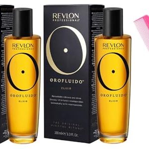 RevIon OROFLUIDO Hair Oil & Pink Comb Set (2 Pack)