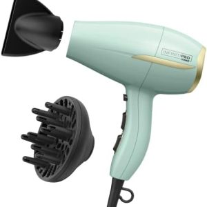 INFINITIPRO CONAIR 1875 Watt Black Heat Protect Hair Dryer with Diffuser Attachment