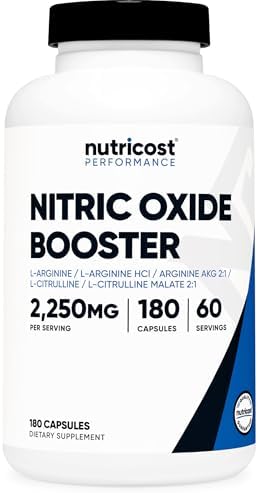 Nutricost Nitric Oxide Booster 2250mg, 180 Capsules