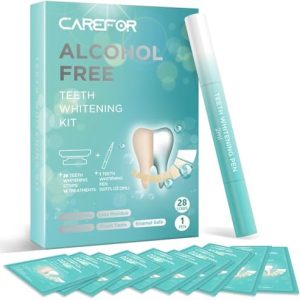 Teeth Whitening Strips Kit with Pen, 14 Treatments, Peroxide Free
