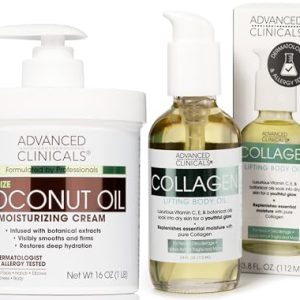 Coconut Oil Moisturizing Cream & Collagen Body Oil Set