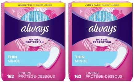 Always Thin Daily Liners, Unscented, Regular Absorbency, 324 Count