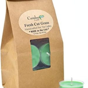 Fresh Cut Grass Soy Tealight Candles, 12 Pack