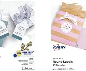 Avery 2?x3.5? Gift Tags & 2? Round Labels, 300 Pack