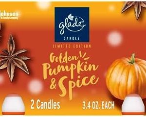 Glade Golden Pumpkin & Spice Candle Jars, 3.4 oz, 2 Pack