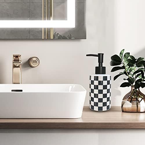 Matte Black Pump White Ceramic Soap Dispenser - Image 4