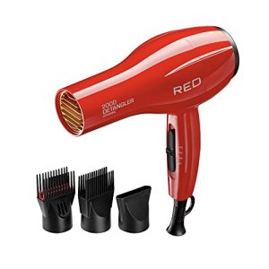 Kiss Red Detangler Dryer with 3 Attachments, 1.75 lbs