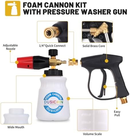 DUSICHIN Foam Cannon 3000 PSI with 7 Nozzle Tips - Image 3