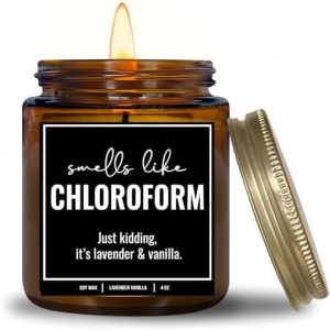Chloroform Scented Candle, 4 Oz Capacity, Ideal for True Crime Fans