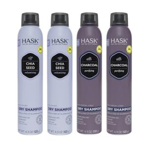HASK Dry Shampoo Sampler Set Chia & Charcoal 4.3oz Full Size
