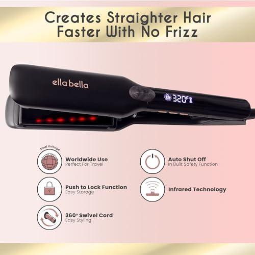ELLA BELLA? Infrared Titanium Flat Iron with Digital Display - Image 6