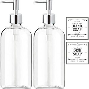 Clear Soap Dispenser Set with Rust Proof Pump, 16 Oz