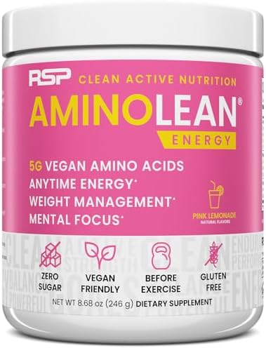 Vegan AminoLean Pink Lemonade Pre Workout Powder 30 Servings