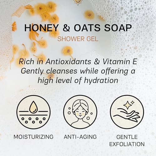 All-Natural Honey Oatmeal Body Wash, 16.9 Fl Oz - Image 4
