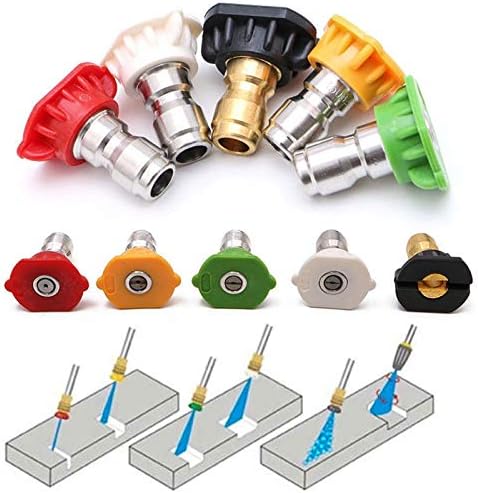 5-Pack Pressure Washer Nozzle Tips, 1/4 Quick Connect - Image 2