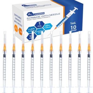 10 Pack 1ml Luer Lock Syringes with 25G Needle