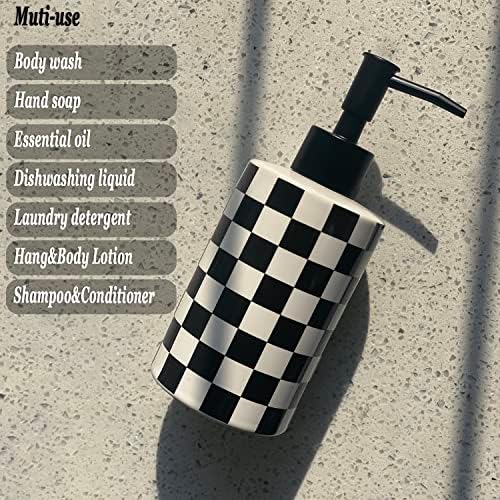 Matte Black Pump White Ceramic Soap Dispenser - Image 2