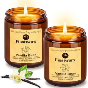 Vanilla Soy Candle Set 2 Pack, 15oz, 110 Hours