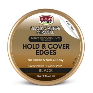 African Pride Black Castor Edge Control, 2.25 oz