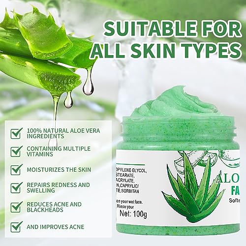 Aloe Vera Facial Scrub for Exfoliation and Acne - Image 3