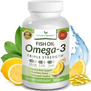Triple Strength Omega 3 Fish Oil 2400mg, 120 Capsules