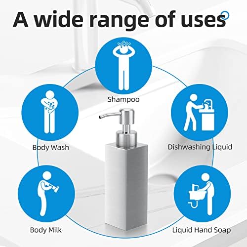Brushed Nickel Stainless Steel Soap Dispenser, 8.5 Oz - Image 5