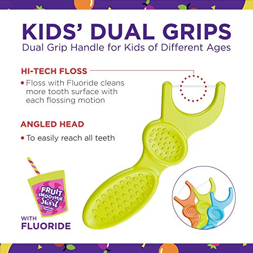 Kids? Plackers Flossers ? 75 Count, Dual Grip Design - Image 2
