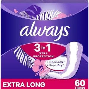 Always Xtra Protection Daily Liners, Extra Long, 60 Count