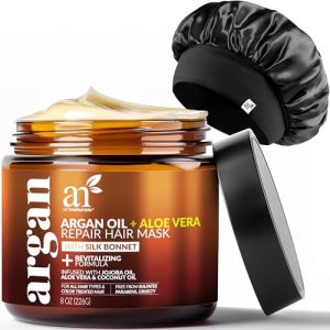 Argan Deep Conditioning Hair Mask 8 oz with Satin Bonnet