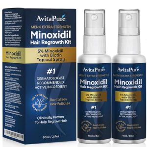 2 Pack 5% Minoxidil Hair Growth Serum for Men 120ml Total Volume