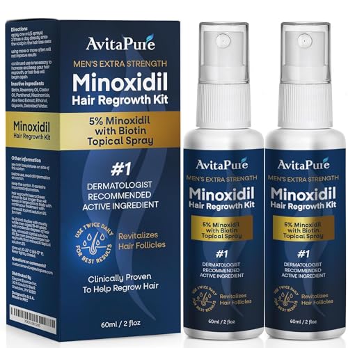2 Pack 5% Minoxidil Hair Growth Serum for Men 120ml Total Volume