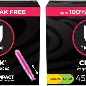 U by Kotex Click Tampons, Regular/Super, Unscented, 90 Count