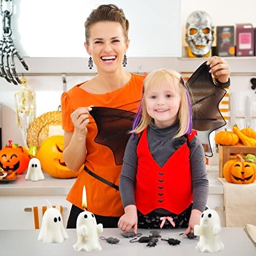 Minatee 4 Large White Ghost Candles for Halloween Decor - Image 4
