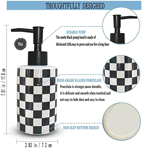 Matte Black Pump White Ceramic Soap Dispenser - Image 6