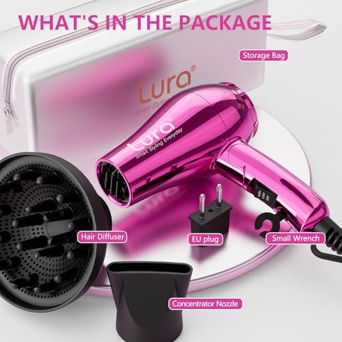 LURA Purple 1200W Mini Travel Hair Dryer Dual Voltage Compact Lightweight Design - Image 5