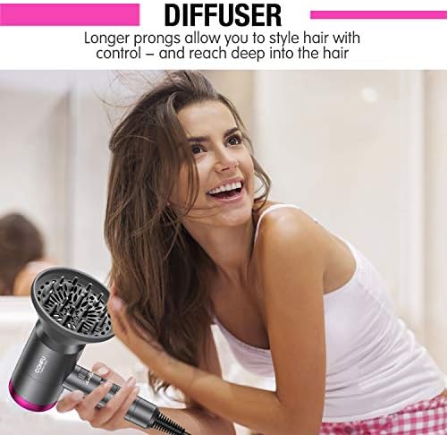CONFU Professional 1600W Ionic Hair Dryer with Portable Design, Diffuser, and Nozzle Set - Image 6