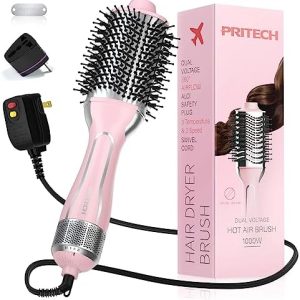 PRITECH 4-in-1 Dual Voltage Hot Air Brush 1000W