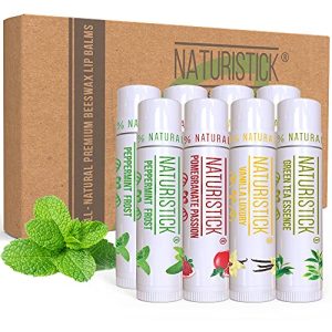 Naturistick 8-Pack Natural Beeswax Lip Balm Set